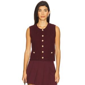 New Steve Madden Aliyah Sweater Vest Maroon Medium Wine Preppy Purple